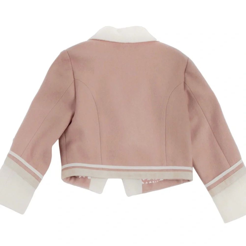 STELLA MCCARTNEY Kids Lee Jacket Wool With Military Detailing Pink/Beige Girl 6Y - Picture 3 of 15